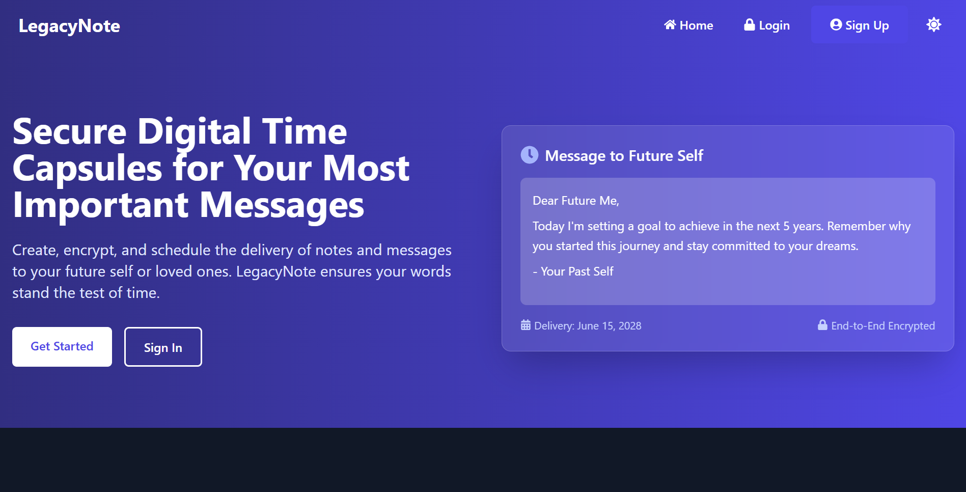 LegacyNote project screenshot
