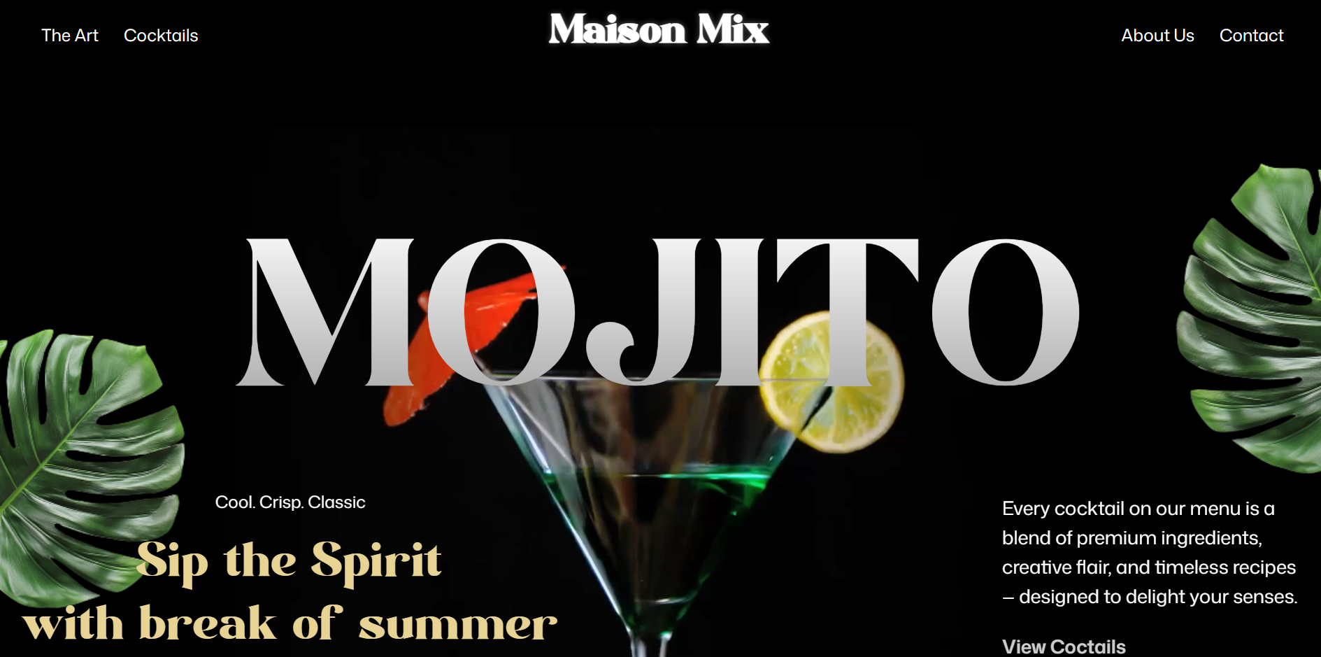 Maison-Mix cocktail website screenshot